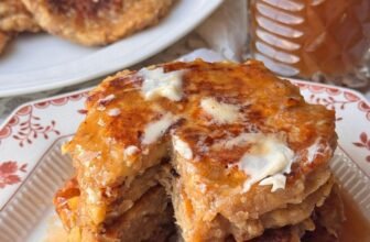 Home made Apple Pancakes with Candy Apple Syrup (Simple Recipe)