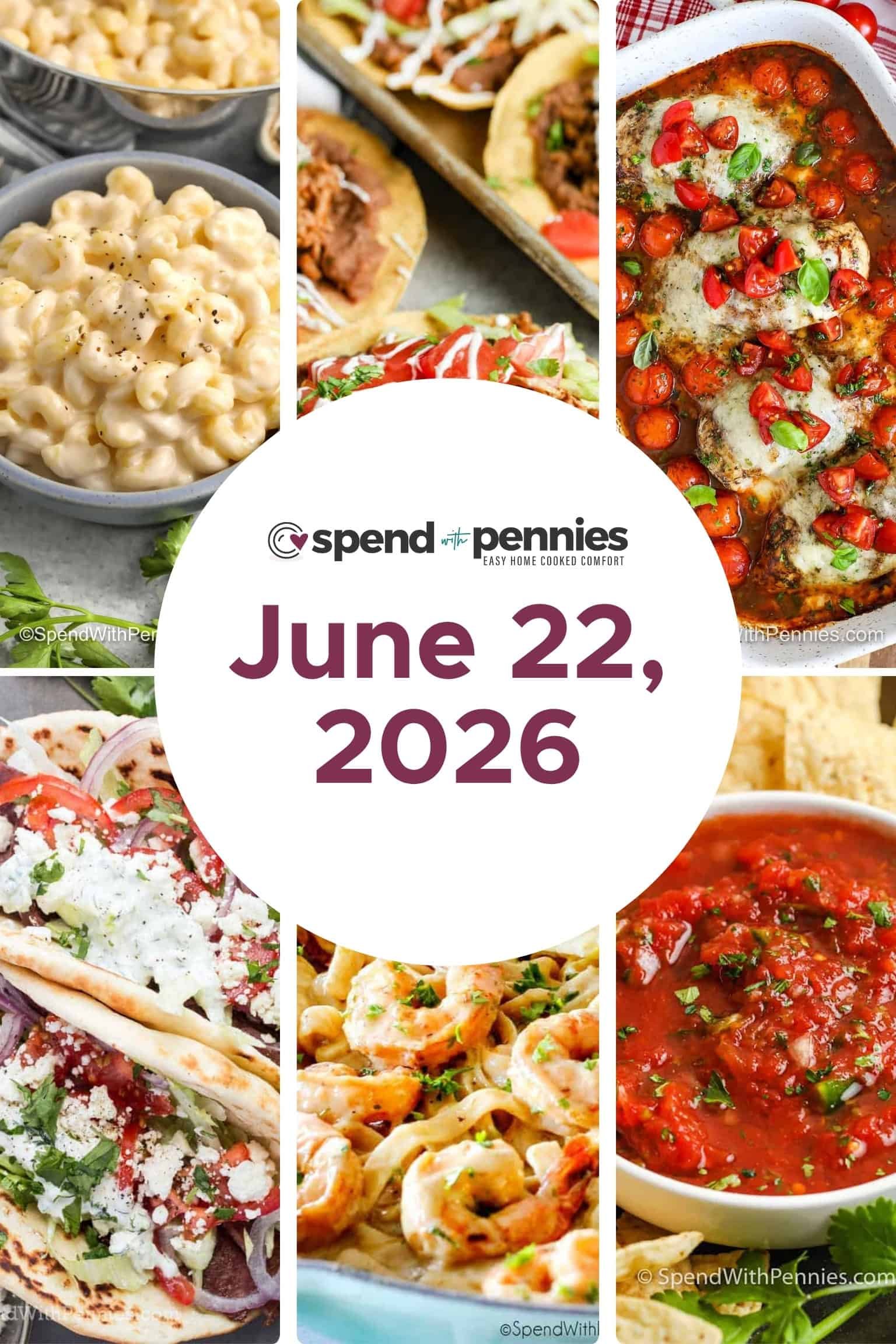 Weekly Meal Plan June 22, 2026